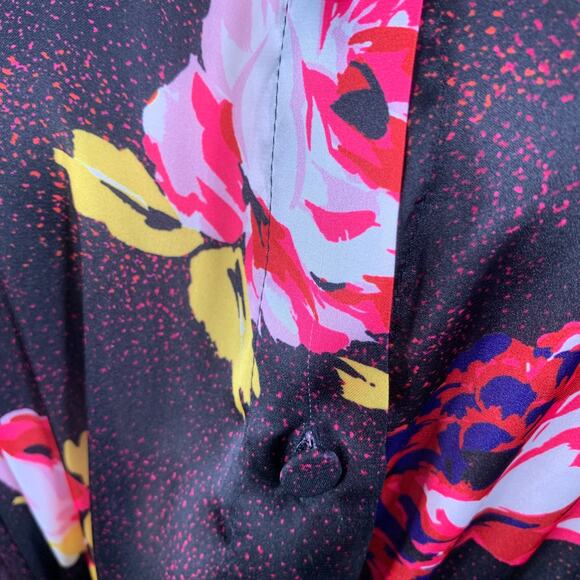 MSGM Size M Brown Multi Color Polyester Floral Bow A-Line Dress - Picture 7 of 11